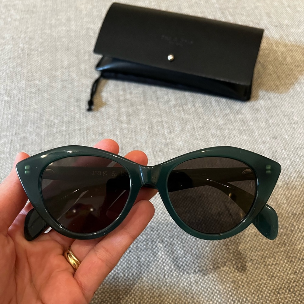 Rag & Bone Green 49mm Cat Eye Sunglasses NEW
